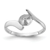14k White Gold Polished Pearl Ring Mounting (No Stone Included)