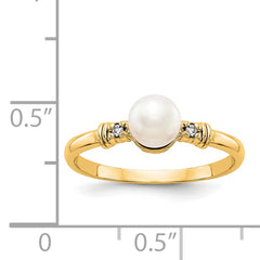 14k FW Cultured Pearl Diamond FW Cultured Pearl ring