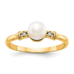 14k FW Cultured Pearl Diamond FW Cultured Pearl ring