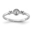 14k White Gold Polished Diamond & Pearl Ring Mounting (No Stone Included)