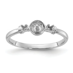 14k White Gold Polished Diamond & Pearl Ring Mounting (No Stone Included)