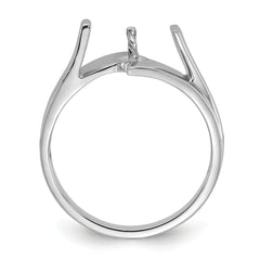 14k White Gold Polished Pearl Ring Mounting (No Stone Included)