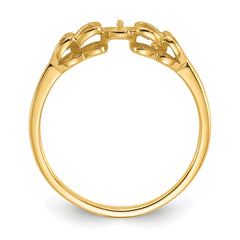 14k Polished Pearl Ring Mounting (No Stone Included)