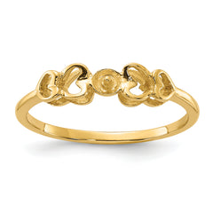 14k Polished Pearl Ring Mounting (No Stone Included)