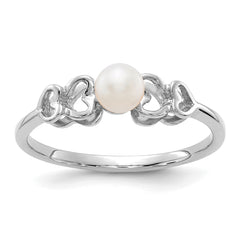 14k White Gold 4mm FW Cultured Pearl ring