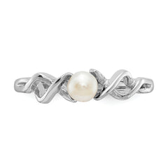 14k White Gold 4mm FW Cultured Pearl ring