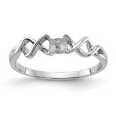 14k White Gold Polished Pearl Twisted Ring Mounting (No Stone Included)