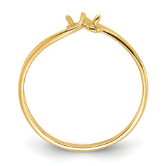 14k Polished Pearl Ring Mounting (No Stone Included)