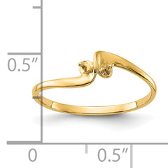 14k Polished Pearl Ring Mounting (No Stone Included)