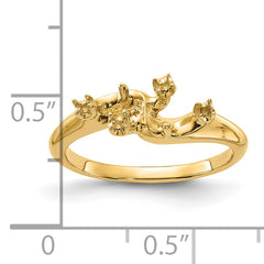 14k Polished Diamond & Pearl Ring Mounting (No Stone Included)