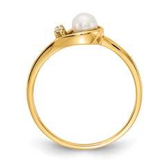 14k FW Cultured Pearl Diamond FW Cultured Pearl ring
