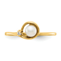 14k FW Cultured Pearl Diamond FW Cultured Pearl ring