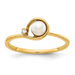 14k FW Cultured Pearl Diamond FW Cultured Pearl ring