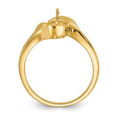 14k Polished Pearl Ring Mounting (No Stone Included)