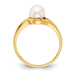 14k FW Cultured Pearl Diamond FW Cultured Pearl ring