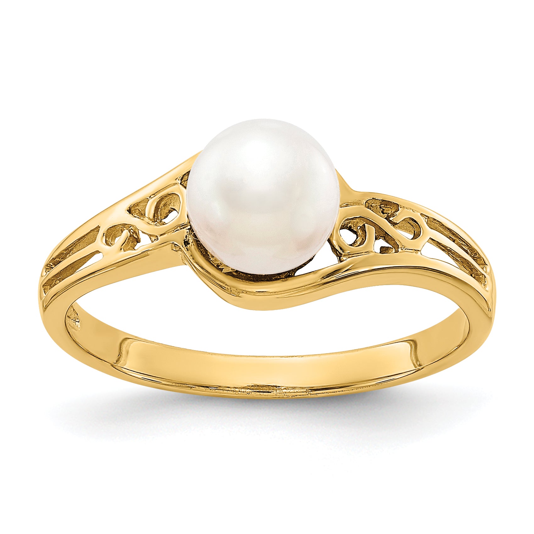 14k FW Cultured Pearl Diamond FW Cultured Pearl ring
