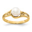 White Freshwater Pearl Filigree Ring in 14K Yellow Gold, Size 6 - Sophia Jewelers