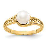 14k FW Cultured Pearl Diamond FW Cultured Pearl ring