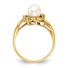 14k FW Cultured Pearl Diamond FW Cultured Pearl ring
