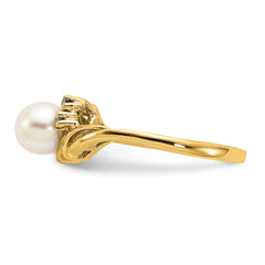 14k FW Cultured Pearl Diamond FW Cultured Pearl ring