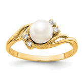 14k FW Cultured Pearl Diamond FW Cultured Pearl ring