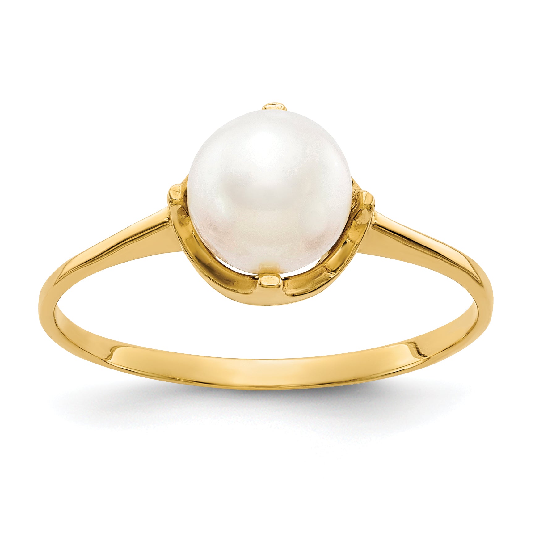14k 6.5mm FW Cultured Pearl ring