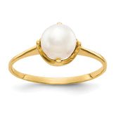 14k 6.5mm FW Cultured Pearl ring