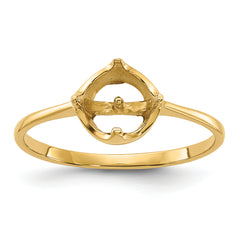 14k Polished Pearl Ring Mounting (No Stone Included)