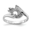 14k White Gold Polished Diamond & Pearl Ring Mounting (No Stone Included)