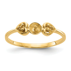 14k Polished Diamond & Pearl Ring Mounting (No Stone Included)