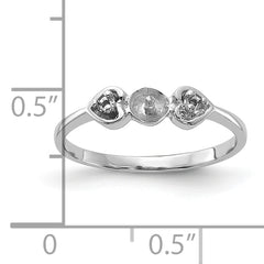 14k White Gold Polished Diamond & Pearl Ring Mounting (No Stone Included)