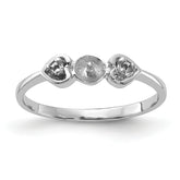 14k White Gold Polished Diamond & Pearl Ring Mounting (No Stone Included)
