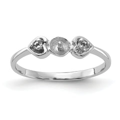 14k White Gold Polished Diamond & Pearl Ring Mounting (No Stone Included)