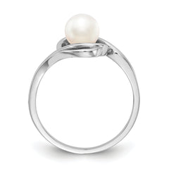 14k White Gold 5.5mm FW Cultured Pearl Ring