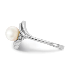 14k White Gold 5.5mm FW Cultured Pearl Ring