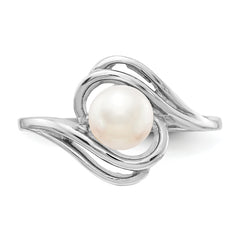 14k White Gold 5.5mm FW Cultured Pearl Ring