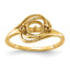 14k Polished Diamond & Pearl Ring Mounting (No Stone Included)