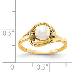 14k FW Cultured Pearl Diamond FW Cultured Pearl ring