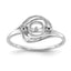 14k White Gold Polished Diamond & Pearl Ring Mounting (No Stone Included)
