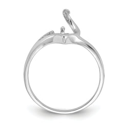 14k White Gold Polished Pearl Ring Mounting (No Stone Included)