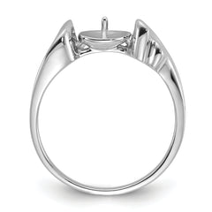 14k White Gold Polished Pearl Ring Mounting (No Stone Included)