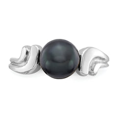 14k White Gold 7mm Black FW Cultured Pearl ring