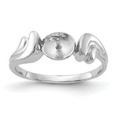 14k White Gold Polished Pearl Ring Mounting (No Stone Included)