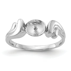 14k White Gold Polished Pearl Ring Mounting (No Stone Included)