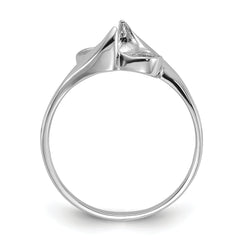 14k White Gold Polished Pearl Ring Mounting (No Stone Included)