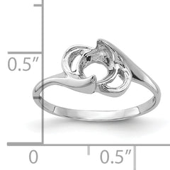 14k White Gold Polished Pearl Ring Mounting (No Stone Included)