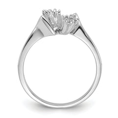 14k White Gold Polished Diamond & Pearl Ring Mounting (No Stone Included)