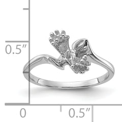 14k White Gold Polished Diamond & Pearl Ring Mounting (No Stone Included)