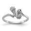 14k White Gold Polished Diamond & Pearl Ring Mounting (No Stone Included)