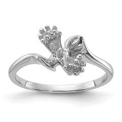 14k White Gold Polished Diamond & Pearl Ring Mounting (No Stone Included)